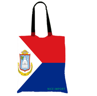 Sac en toile avec drapeau de Saint-Martin, sac de courses réutilisable, léger, pour les courses, les voyages, la plage, le travail, cadeau patriotique pour hommes et femmes