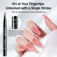 Stylo Gel Liquide UV/LED Personnalisable OEM/ODM Nude Neutre Deux Étapes Base & Top Coat Non Toxique Végétalien Portable pour Ongles