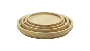 BSCI FACTORY Bowls Set Serving Rubber <strong>Wood</strong> Cherry Material Dinner Fruit Tray Dinner Wooden <strong>Plate</strong> for Food - Product Image 2