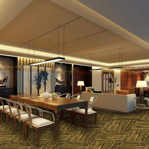 Alfombra Moderna con Diseño de Rayas Antideslizante, de Nailon con Base de PVC de 50x50cm para Oficina, Hotel y Dormitorio - Product Image 4