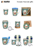 Ensemble de tasses à thé marocaines en céramique avec infuseur, coffret cadeau, OEM, ODM, vente en gros, souvenir, cadeau, vente au détail, en vrac, fournisseur d'usine, personnalisé