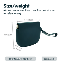 Porte-monnaie en silicone de qualité alimentaire, étanche, avec fermeture éclair, mini pochette portable pour pièces de monnaie, clés, cosmétiques, collations, usage quotidien en extérieur