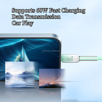 Nouveau câble de données USB Type-C 60W PD à charge rapide en nylon tressé transparent dégradé 1m pour ordinateur, imprimante, appareil photo 2025