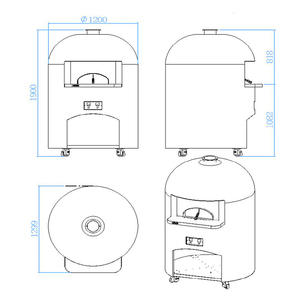 돔 우드 파이어 클레이 탄도어 베이킹 이탈리아 전기 가스 우드파이어 피자 오븐 세라믹 스톤과 숯 레드 브릭 판매 - Product Image 3