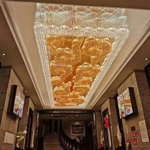 Đèn pha lê cổ điển Châu Âu cho gia đình và biệt thự Đèn chùm thủy tinh vuông lớn - Product Image 4