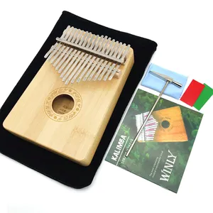 Percussion Keyboard Musik instrument Bambus 17 Tasten Kalimba Daumen Klavier