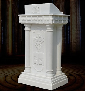 Fabbrica diretta mano intagliato in marmo pulpito podio per la progettazione della chiesa religiose decorate sculture in pietra e sculture - Product Image 1