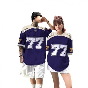 Europese Amerikaanse stijl Hip Hop Jersey Polyester Digitaal bedrukt T-shirt met korte mouwen Mesh Sneldrogend Sportkleding High-street - Product Image 5