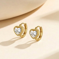 Boucles d'oreilles clous unisexes en or, argent et zircon, en acier inoxydable, légères, anti-oxydation, durables, faible entretien