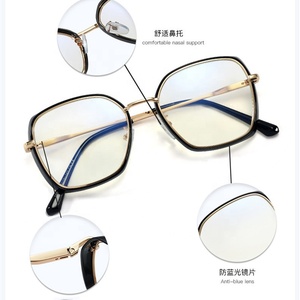Gafas <span class=keywords><strong>Retro</strong></span> de primavera para piernas, gafas personalizadas para miopía con luz azul, gafas lisas, lentes transparentes, monturas cuadradas de gran tamaño para gafas - Product Image 4
