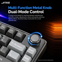 Keyboard Mekanik JINMS F75 Tri-Mode Hot Swappable Gasket Mount Knob 75% Layout RGB Backlit Type-C 4000mAh Laptop