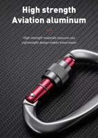 Mousqueton à vis en forme de D en alliage d'aluminium haute résistance 25kN pour équipement de sécurité d'escalade professionnel