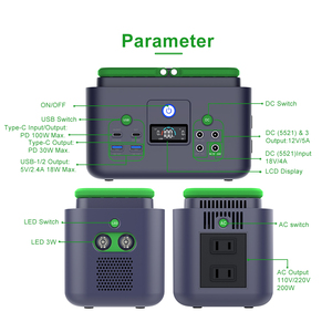 Station d'alimentation portable d'<span class=keywords><strong>urgence</strong></span> pour la maison et l'extérieur, 200W AC/60W USB-C, batterie lithium, générateur solaire 200W - Product Image 2