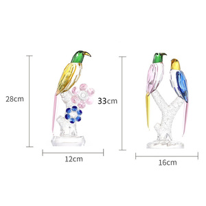 Ev dekor kristal el sanatları işık lüks geometrik kristal kuş ev ofis süslemeleri papağan hayvan el sanatları hediye seti aksesuarları - Product Image 6