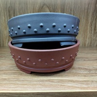 Pot à bonsaï classique rond en argile Yixing, best-seller, avec design à clous