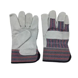 双十一促销皮革强化安全工业工作手套防滑防割花园除草专业手套