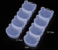 Boîte de rangement transparente multi-compartiments en forme d'ours pour bijoux, étui organisateur en plastique PP pour élastiques à cheveux et boucles d'oreilles, boîte d'emballage en gros