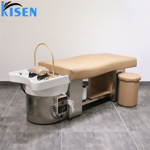 Kisen Ceramic Thai Lay Down Washing Chair Salon Furniture Customize Color Head Spa Shampoo Chair <b>Bed</b> for Therapy - Product Image 2