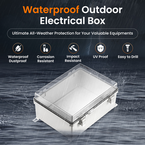 QILIPSU IP67 Caja de conexiones eléctricas de plástico 11,4 "x 7,5" x 5,5 "Caja impermeable para exteriores Proyecto resistente a la intemperie Nema Abs Box - Product Image 3