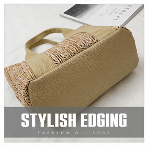 Straw Woven Tote Bag Summer Beach Basket Handbag Large Capacity Shoulder Bag - Product Image 5