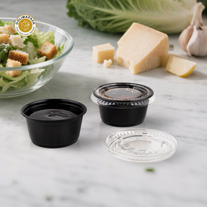 OOLIMA Disposable Mini Plastic <strong>Sauce</strong> <strong>Containers</strong> with Lids Custom Size for Snacks Salad <strong>Sauce</strong> - Product Image 2