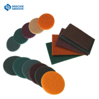 Tampons à récurer en céramique/nylon à grain moyen de 5 pouces, tampons à frotter floqués, disques de ponçage, tampons de polissage, grain moyen, pour meubles