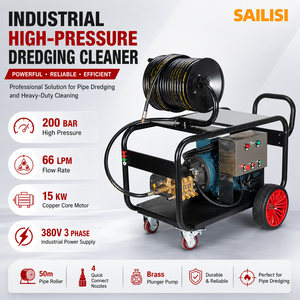 200 kg haute pression 15 kW <span class=keywords><strong>Machine</strong></span> de nettoyage d'égout électrique 66 litres débouchage nettoyeur de tuyaux commercial pour ferme municipale nouveau - Product Image 2