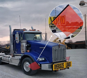 Cảnh Báo An Toàn Cờ Gắn Kết 18 "X 18" Bền Lưới Cờ Và 18 "X 84" Quá Khổ Tải Thời Tiết Chịu Mài Mòn An Toàn Dấu Hiệu Cho Trailer - Product Image 5