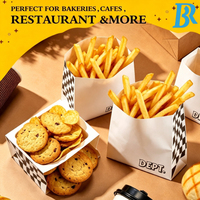 Sac en papier personnalisé pour frites, sandwichs, emballage alimentaire, papier alimentaire résistant à la graisse, sac à emporter pour chips et popcorn