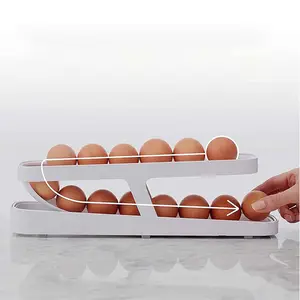 Soporte para huevos para refrigerador – Organizador de huevos con ruedas  automáticas de 3 capas – Bandeja apilada para huevos para nevera –  Capacidad