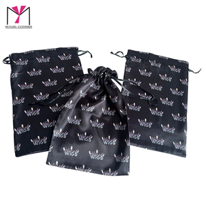 Nouveau produit MUYANG : Sac en satin noir avec logo complet, emballage cadeau en poly satin - Product Image 6
