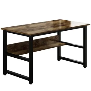 Steel Wood Integrated Desktop Computer Desk For Student With Bookshelf Working Table Office