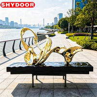 Sculpture d'escalier hélicoïdal en acier inoxydable sur mesure, statue métallique abstraite moderne de grande taille pour extérieur, décoration d'art de jardin, ornement paysager