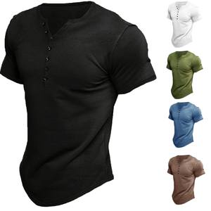 Camiseta Henley para Hombre, Marca Ever Top, con Logotipo Personalizado, 100% Poliéster, Manga Corta, con Botones, Estilo Jersey, Holgada, Transpirable - Product Image 1