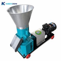 Machine à granulés d'aliments pour animaux, compacte, à moteur électrique, corps métallique, facile à utiliser, gain de place, pour la production d'aliments pour bétail, moutons et chèvres.