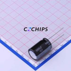 Condensador Electrolítico de Aluminio de Orificio Pasante EEUFR1A682, D16xL25mm 6800uF 20% 10V 3.82A-100kHz - Product Image 1