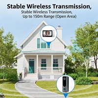 Sonnette vidéo intelligente sans fil à écran 4,5 pouces avec détection de mouvement et audio bidirectionnel, batterie rechargeable, vente chaude
