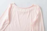 Haut court à col rond et manches longues pour femme, en mélange de coton respirant, idéal pour la danse classique et la superposition, vente en gros, fabrication OEM/ODM
