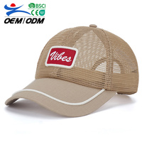 Gorra de Béisbol Deportiva Unisex de 6 Paneles, Personalizable, con Protección Solar, Ajustable, 100% Poliéster, Malla Transpirable, Color Caqui, Venta al Por Mayor