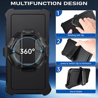 Étui de téléphone neutre OTT couleur unie triple protection avec support pour iPhone 17 Pro Max