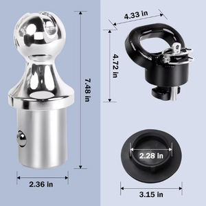 Kit <span class=keywords><strong>d</strong></span>'<span class=keywords><strong>attelage</strong></span> de <span class=keywords><strong>remorque</strong></span> 60618 forgé de haute qualité AMBITION comprenant une boule à col de cygne avec housse de protection et étui de rangement - Product Image 2