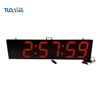 Diskon besar 12 inci adaptor jam waktu Digital besar 6 digit LED Remote Control portabel dan tahan air Timer