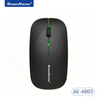Souris de jeu sans fil compacte à capteur optique LED rechargeable, batterie 500 mAh, transmission 2,4 GHz sur 10 mètres, en stock