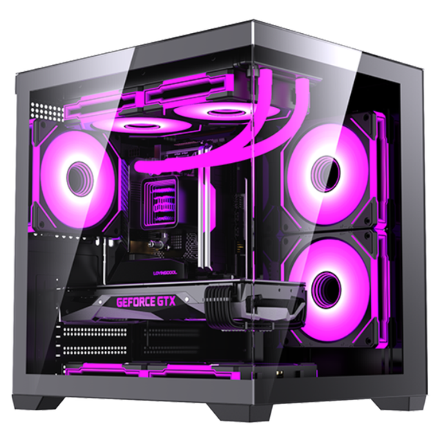 LOVINGCOOL New Trend Glass Panel Gaming PC Case Reliable Quality Micro ATX Computer Casing Desktop ATX Case PC Cabinet with Fan