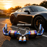Système d'échappement universel en alliage de titane personnalisé Starcar pour Porsche 911/991, épaisseur 1,5 mm, finition bleu brûlé