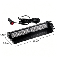 Lampe stroboscopique LED 12W à ventouse pour pare-brise avant et arrière, boîtier en aluminium, lumière d'avertissement pour véhicule, lampe de montage sur pare-brise
