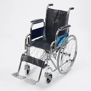 Medical Care hot selling steel wheelchair folding lightweight silla de ruedas health supplies