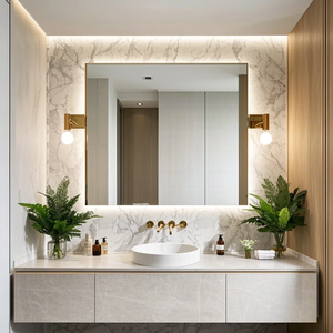 Feuille de <span class=keywords><strong>miroir</strong></span> moderne transparent pour la décoration murale en verre rectangulaire anticorrosion de taille personnalisée pour les tentures murales de salon de chambre <span class=keywords><strong>à</strong></span> coucher - Product Image 4