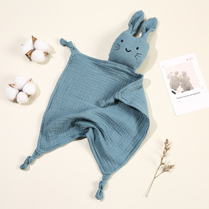 Mignon 100% coton mousseline nouveau-né doux couverture de sécurité bébé lit jouet bébé couette jouet bébé Animal <span class=keywords><strong>lapin</strong></span> câlin couverture - Product Image 4