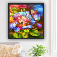 Peinture Diamant Fleurs Abstraites Broderie Complète Strass 30x40cm/12x16inch Décoration Maison Point de Croix Paysage